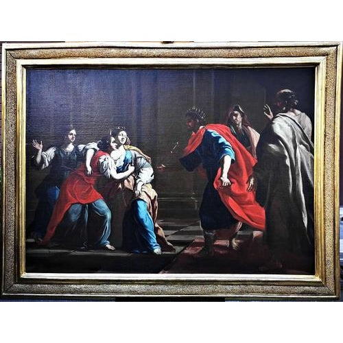 Esther and Ahasuerus, Oil on Canvas, Late 17th Century For Sale - Image 6 of 11