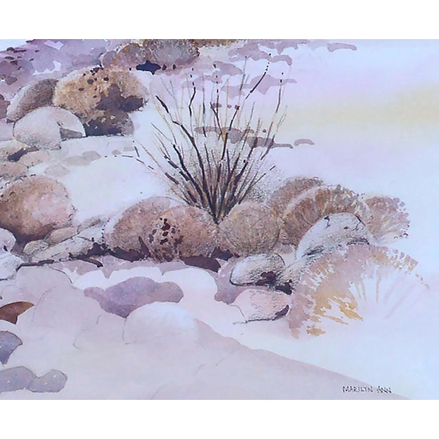 1980s Vintage Rocky Arroyo Death Valley California Landscape Watercolor by Marilyn Ann Deeds For Sale - Image 5 of 9