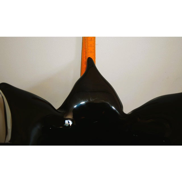 Black Vintage Black Murano Glass Handkerchief Vase, 1970s For Sale - Image 8 of 13