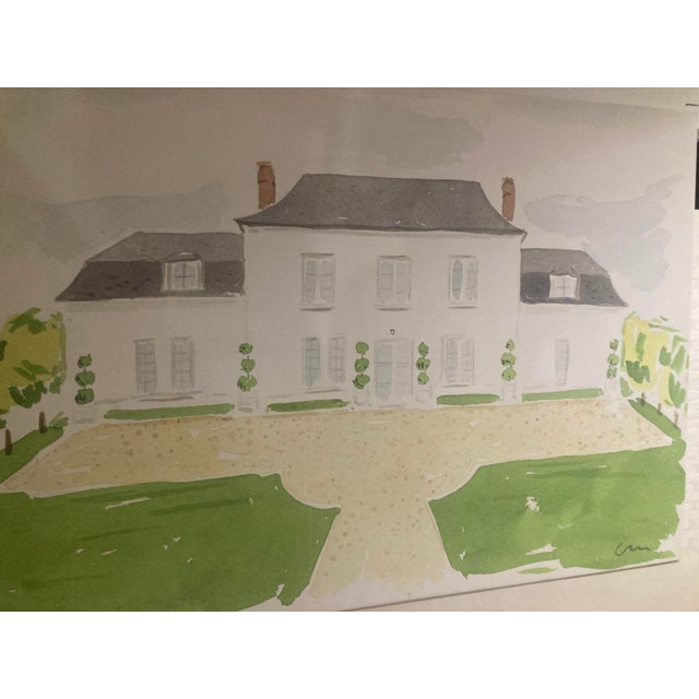 Chateau Painting Printed on Large Canvas-2 For Sale - Image 9 of 12