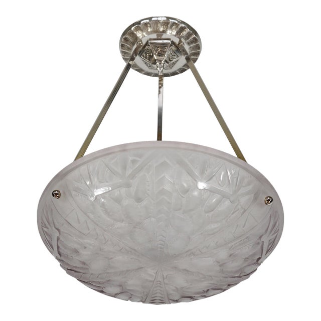 French Art Deco Pendant Light by Viarmé 1930 France For Sale