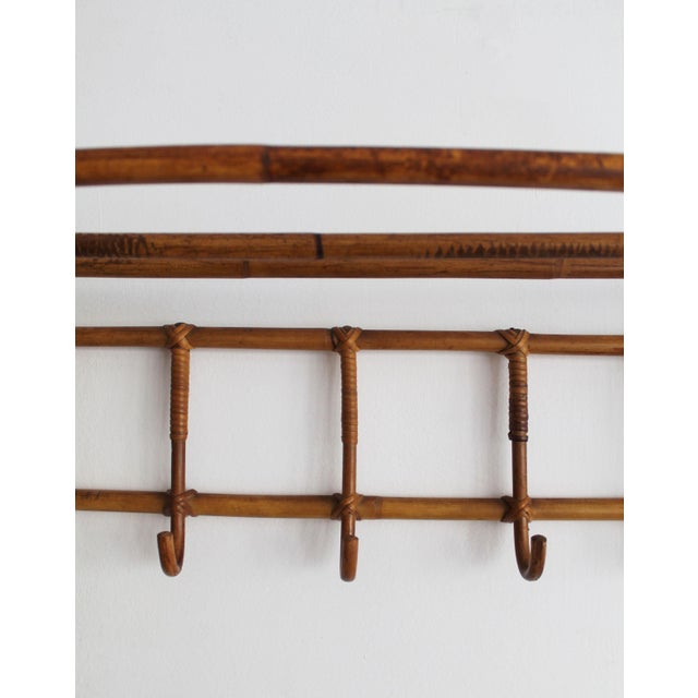 Wood Vintage Czechoslovak Rattan Wall Coat Rack by Úluv, 1960s For Sale - Image 7 of 15