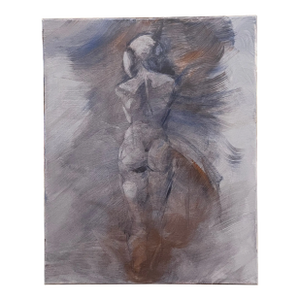Late 20th Century Standing Nude Original Acrylic on Canvas Painting