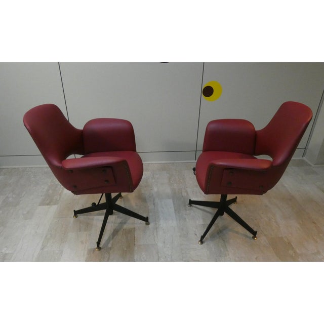 Vintage Vinyl Swivel Chairs, 1960s, Set of 2 For Sale - Image 4 of 15