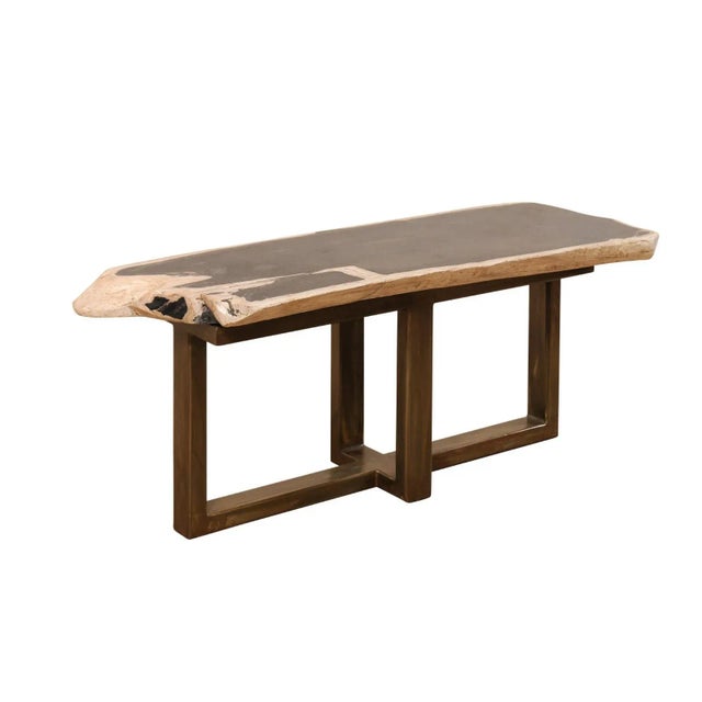 Organic Modern Petrified Wood Coffee Table or Bench For Sale - Image 12 of 12