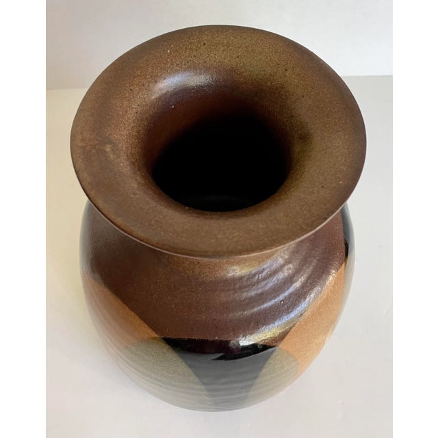 Ceramic 1970's Organic MCM Glazed Ceramic Pottery Vase For Sale - Image 7 of 9