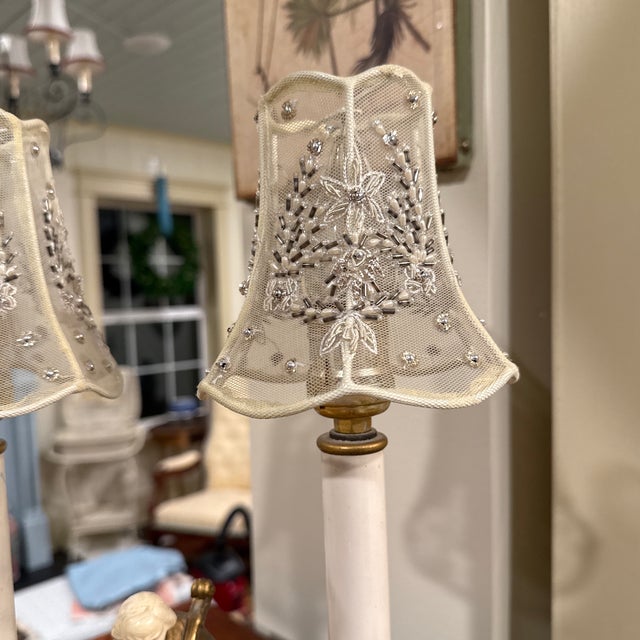 Figurative 1930’s Rare Elegant Gilded Twin Candlestick Lamp For Sale - Image 3 of 8