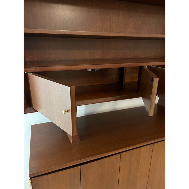 Wood Mid Century Modern Solid Walnut Cabinet/ Display Cabinet/ Hutch For Sale - Image 7 of 12