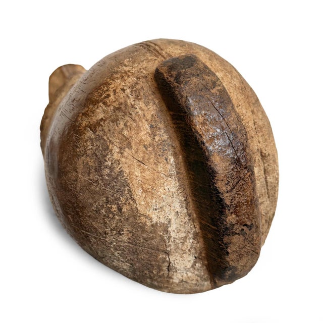 Tan Antique Ngil Fang Tribal Gabon Mask on Stand For Sale - Image 8 of 17