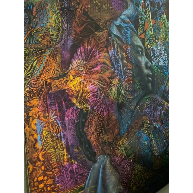 Haitian Art. Haitian Paintings. 1990s Richard Barbot Contemporary Haitian Painter Large Canvas For Sale In Miami - Image 6 of 12