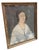 Biedermeier Antique Biedermeier Portrait Painting of a Lady in Blue Dress For Sale - Image 3 of 4