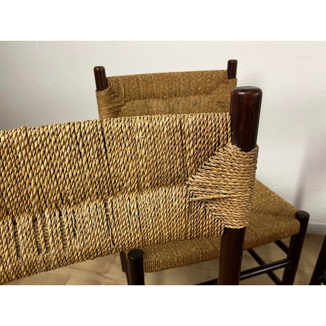 Textile Wooden and Rope LS4/B Chairs from Tito Agnoli, 1960s, Set of 6 For Sale - Image 7 of 9