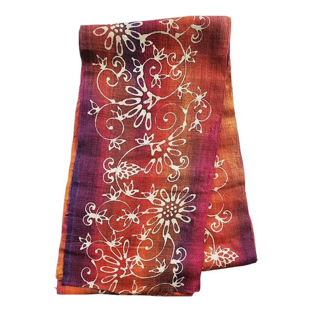 Vintage Indonesian Jewel Tone Batik Bark Cloth Textile, 6 Yards For Sale