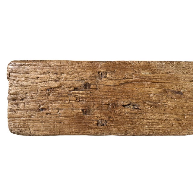 Antique Mongolian Elm Village Bench For Sale - Image 4 of 6