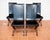 Wood Mid-Century Neo-Classical Spanish Black Leather and Oak Dining Chairs by Pierre Lottier for Valmazan, 1960s, Set of 4 For Sale - Image 7 of 18