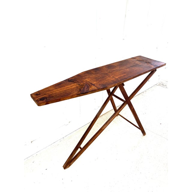 Early 20th Century Antique Primitive Wooden Folding Ironing Board