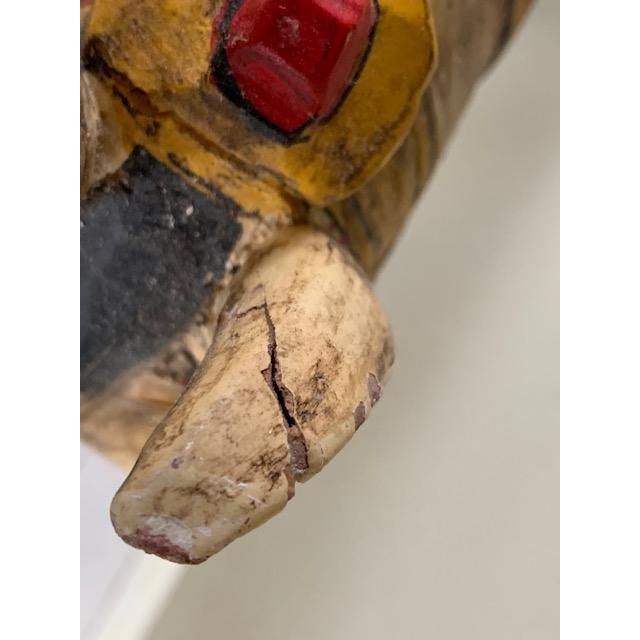 Early 20th Century Vintage Hand Carved Wooden Carousel Style Horse For Sale - Image 5 of 9