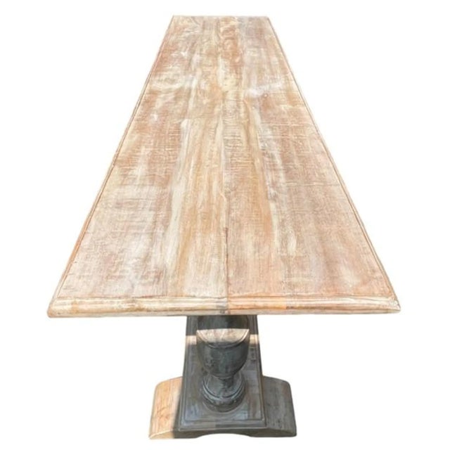 Coastal Double Pedestal Console Table For Sale In Philadelphia - Image 6 of 7