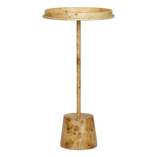Destin Natural Burl Designer Side Table For Sale