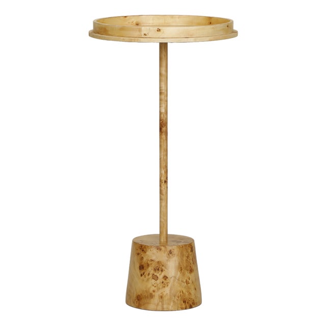 Destin Natural Burl Designer Side Table For Sale