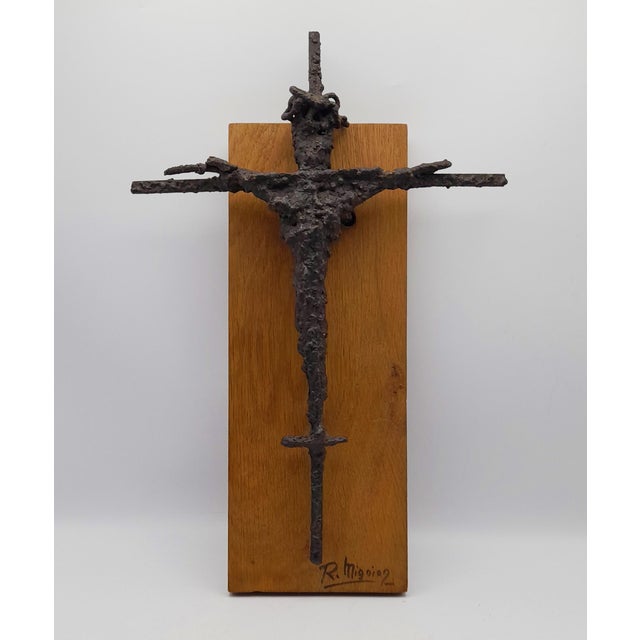 Brutalist Sculpture Crucifix by René Mignion, France, 1967 For Sale - Image 18 of 18
