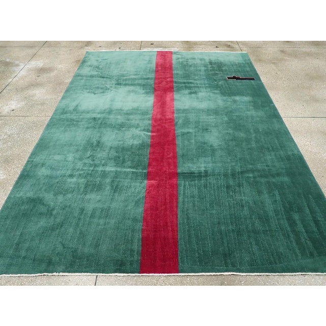 Art Deco Galerie Shabab Collection Mid-20th Century Turkish Art Deco Style Carpet For Sale - Image 3 of 9