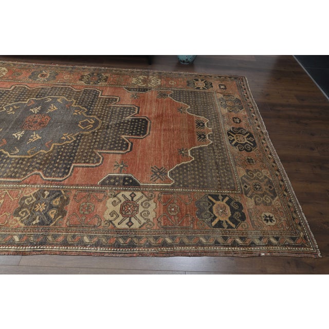 1970s Vintage Persian Handmade Wool Cotton Red Area Rug For Sale - Image 9 of 11