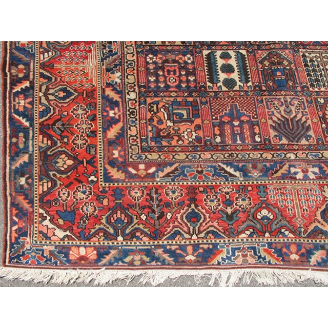 1930s Persian Large Bakhtiari Rug With All-Over Garden Design in Jewel Colors For Sale - Image 5 of 8