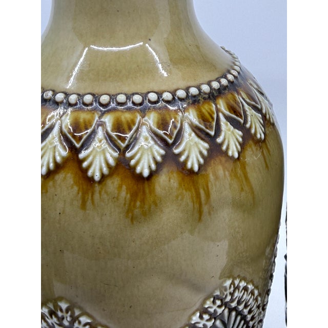 Mid-Century Modern Pair of Doulton Lambeth Salt Glazed Decorated Vases 1884 For Sale - Image 3 of 16