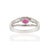 Natural Ruby & Diamond Split Shank Bypass Ring Size 4 in 14k White Gold For Sale - Image 9 of 16