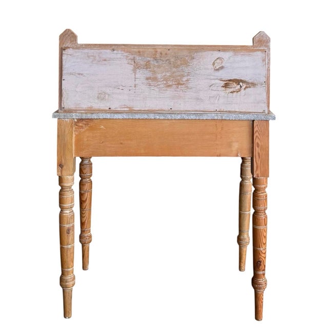 Late 19th Century Late 19th Century English Pine Washstand With Blue and White Tile Backsplash For Sale - Image 5 of 10