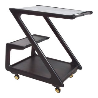 1960s Italian Ico Parisi Z Bar Zig Zag Service Bar Cart For Sale
