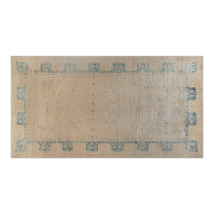 Vintage Indigo Blue, Beige Indian Handmade Wool Carpet