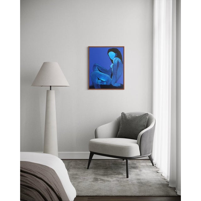 Bodasca, Femme au clair de lune, Acrylic on Canvas For Sale - Image 9 of 18