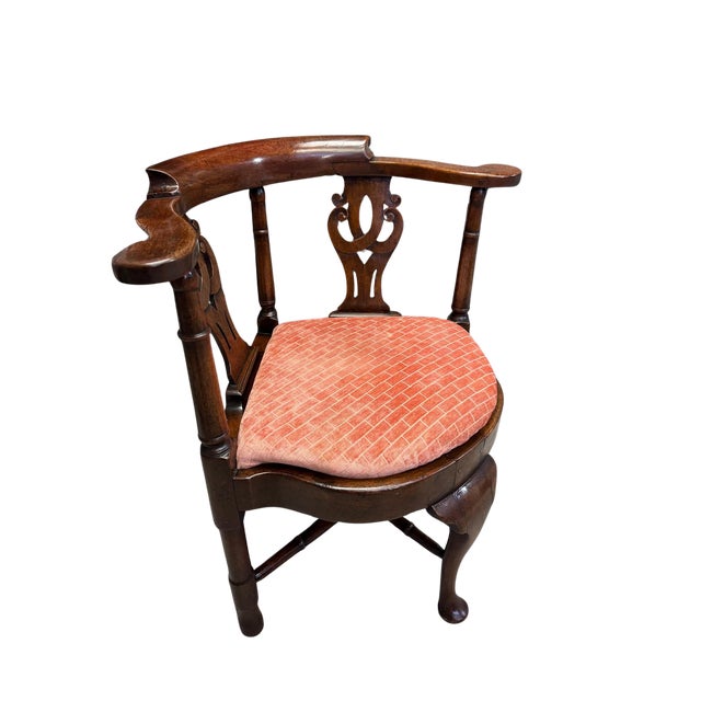Late 19th Century English Queen Anne Revival Walnut Corner Chair, Circa 1880 For Sale - Image 5 of 5