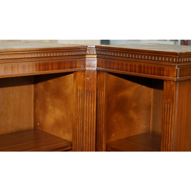 Flamed Hardwood Open Bookcase, Set of 3 For Sale - Image 14 of 18