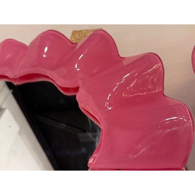 Hot Pink Murano Glass Mirrors For Sale - Image 4 of 5
