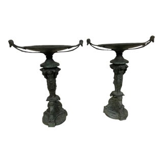 Large Cast Bronze Zeus Pegasus Tazza Compotes - a Pair For Sale