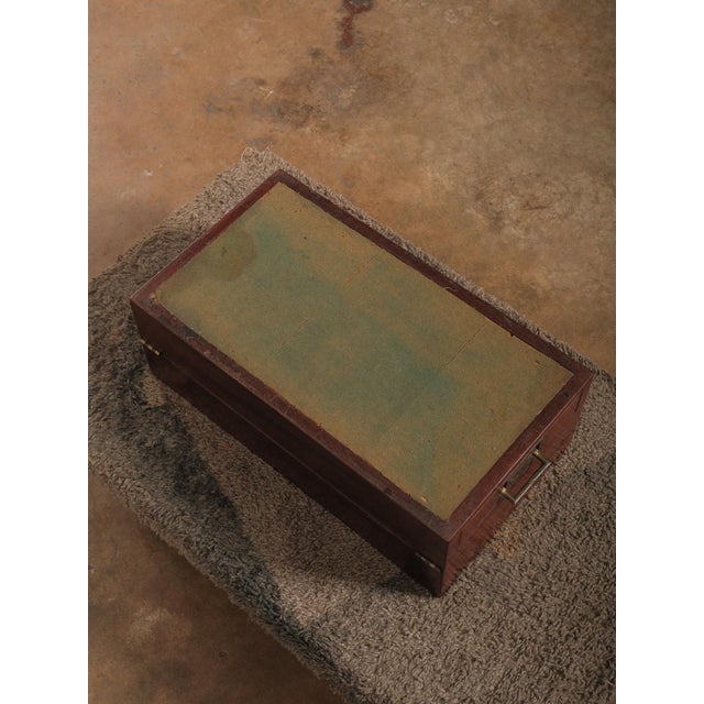 Early 20th Century Mahogany Writing Slope Lap Desk Box With Red Leather Interior and Brass Hardware For Sale - Image 13 of 14