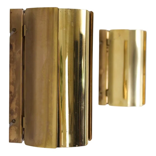 Vintage Swedish Brass Wall Lights, 1960s, Set of 2 For Sale