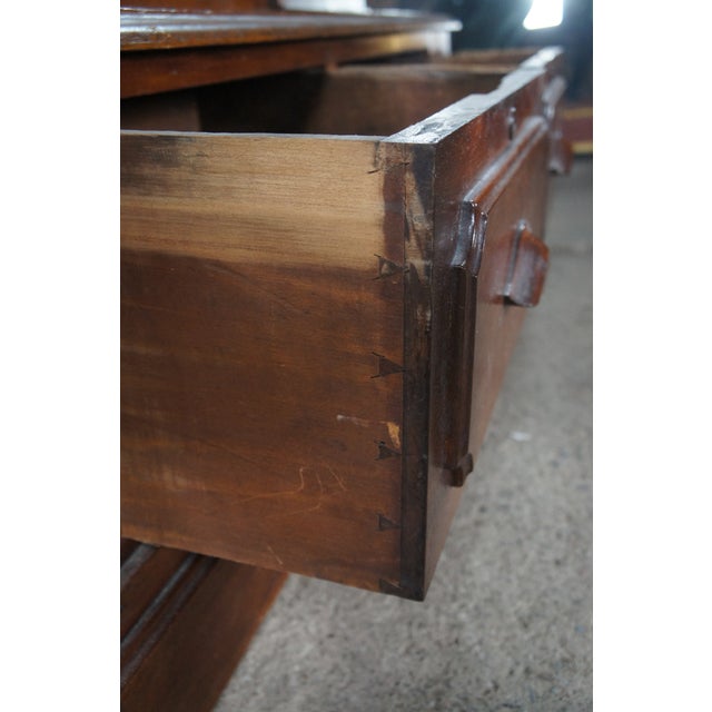 Monumental Antique Victorian Eastlake Walnut Bookcase Curio Display Cabinet Showcase For Sale - Image 10 of 14