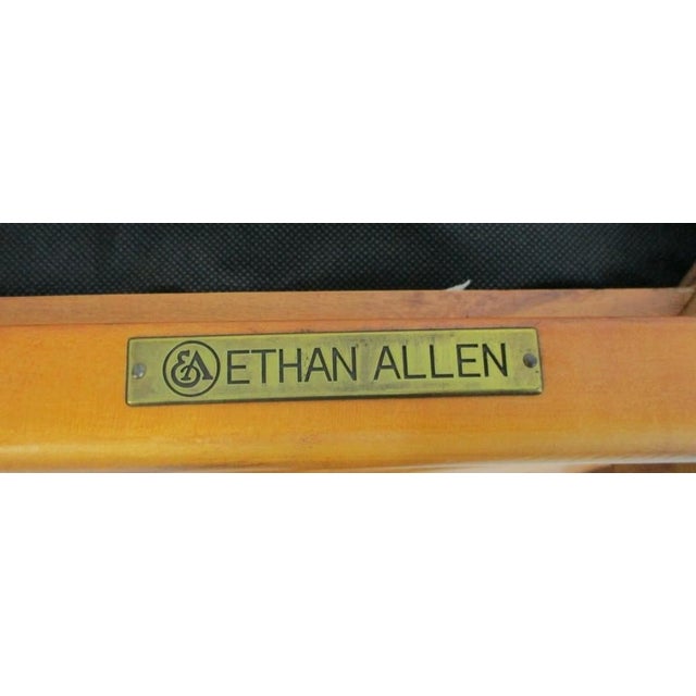 Brown 1950s Pair Ethan Allen Dining Room Side Chairs French Country For Sale - Image 8 of 11