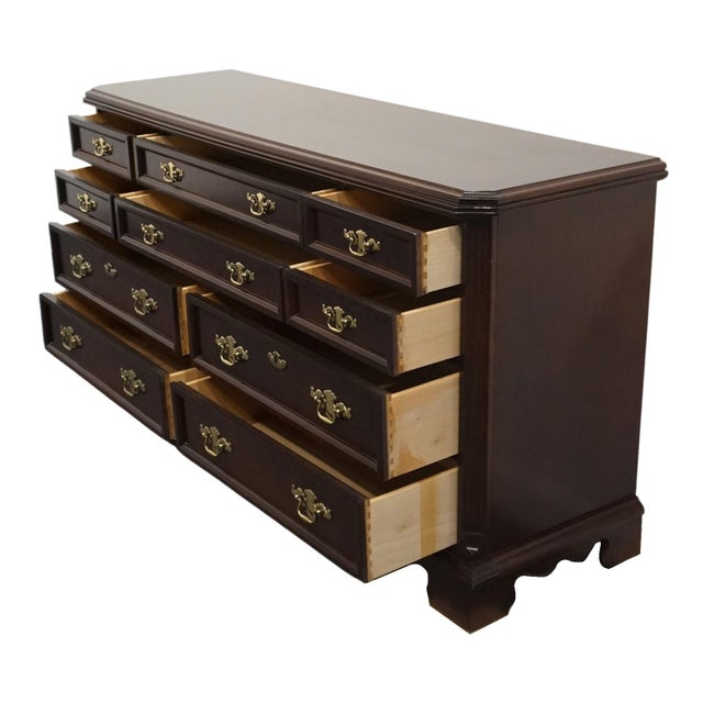 Wood Bassett Furniture Eden House Collection Solid Cherry Traditional Style 66" Double Dresser 2083-0237 For Sale - Image 7 of 12