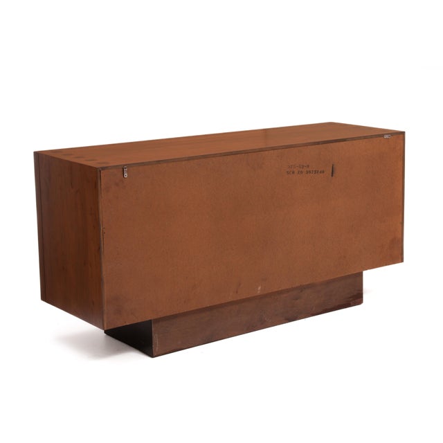 Lane Furniture Lane "Tower Suite" Credenza Walnut Rosewood Chrome Mid Century 1970s For Sale - Image 4 of 18