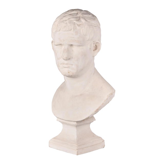 Vintage Plaster Bust of Marc Anthony For Sale