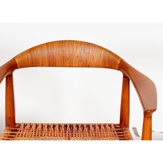 1940s Hans Wegner–Early Jh-501 Teak & Cane Armchairs for Johannes Hansen–Danish Modern–a Pair For Sale - Image 5 of 13