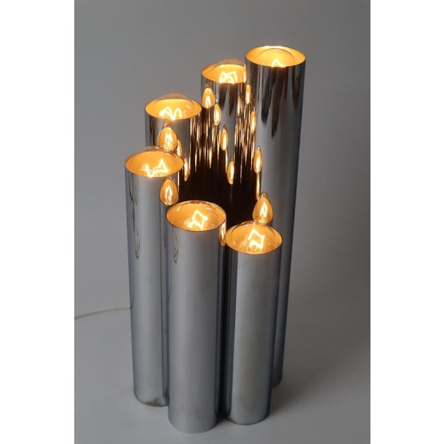 Space Age Minimalist Chrome Tube Lamp from Koch & Lowy, USA, 1960s For Sale - Image 16 of 18