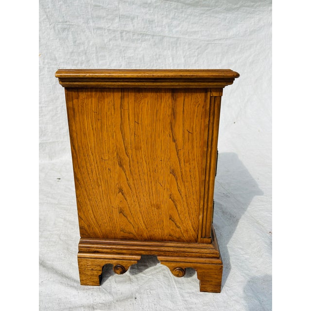 Farmhouse 80's Vintage Country Style Solid Oak Nightstand For Sale - Image 3 of 8