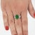 Contemporary Certified 4.17 Carat Untreated Jadeite Jade and Baguette Diamond Platinum Ring For Sale - Image 3 of 10