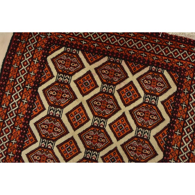 Baloch Rug 3’1” X 5’7” Ivory Wool Vintage Tribal Hand-Knotted Oriental Carpet For Sale In Philadelphia - Image 6 of 12